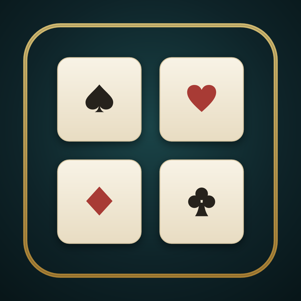 Cribbage Squares icon showing four playing-card suits